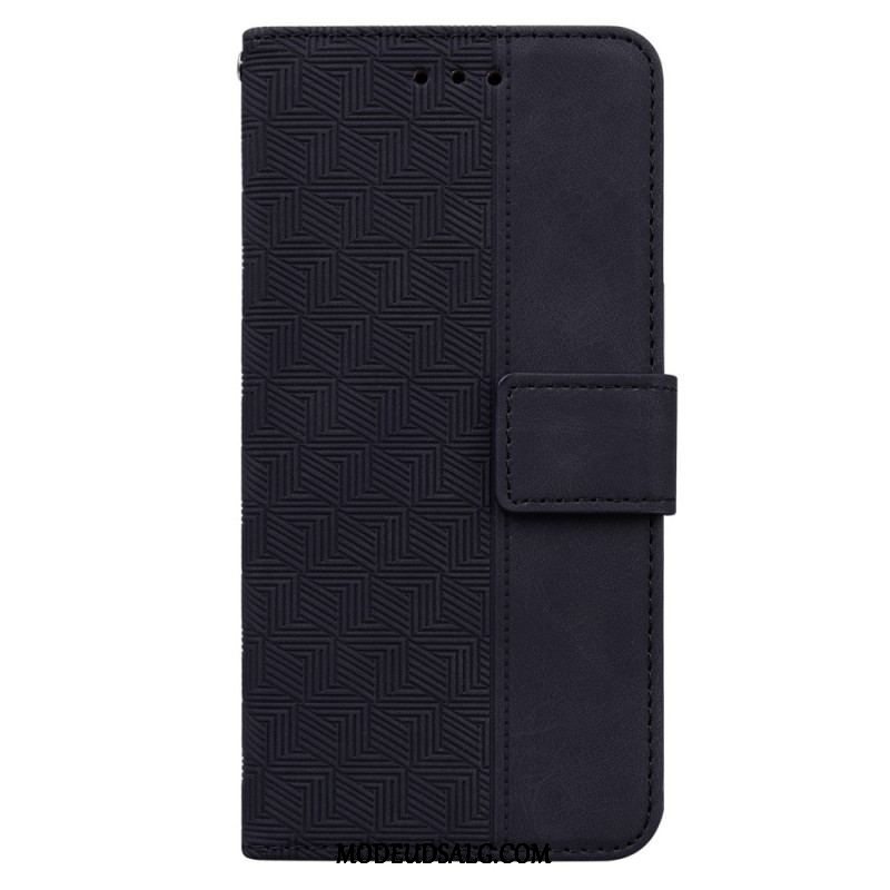 Flip Cover Oppo Reno 8 Med Snor Strappy Mønster