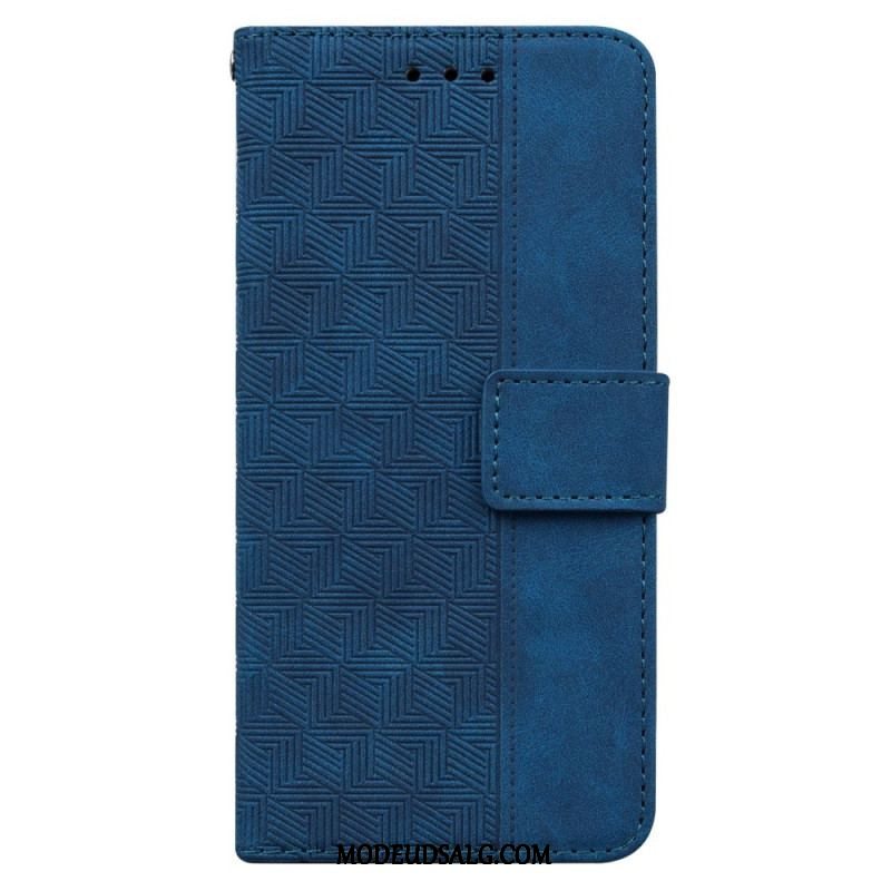 Flip Cover Oppo Reno 8 Med Snor Strappy Mønster