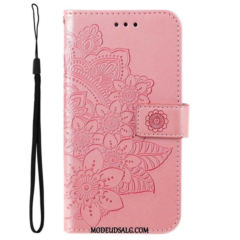 Flip Cover Oppo Reno 8 Pro Med Snor Strappy Floral