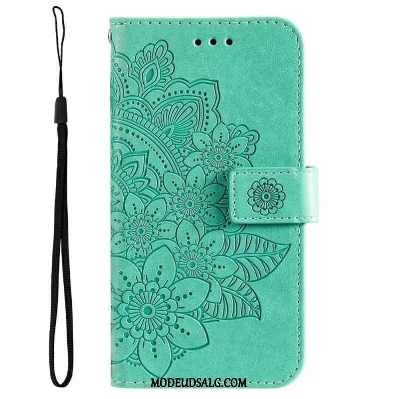 Flip Cover Oppo Reno 8 Pro Med Snor Strappy Floral