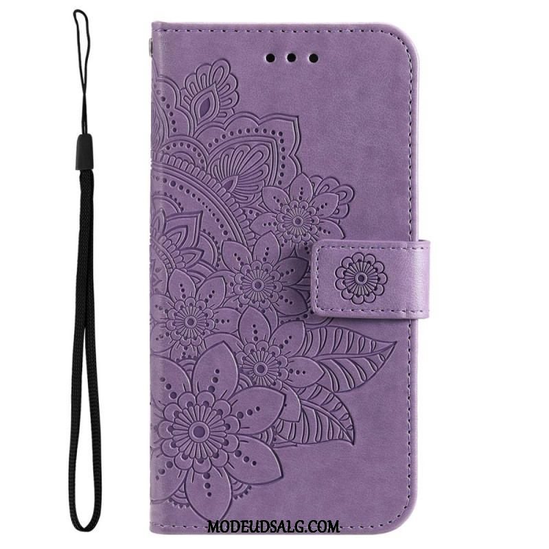 Flip Cover Oppo Reno 8 Pro Med Snor Strappy Floral