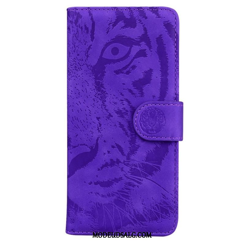 Flip Cover Oppo Reno 8 Tiger Fodaftryk