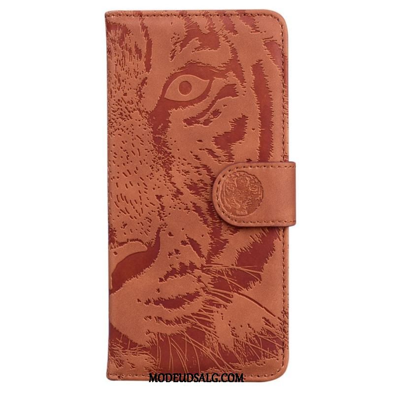 Flip Cover Oppo Reno 8 Tiger Fodaftryk