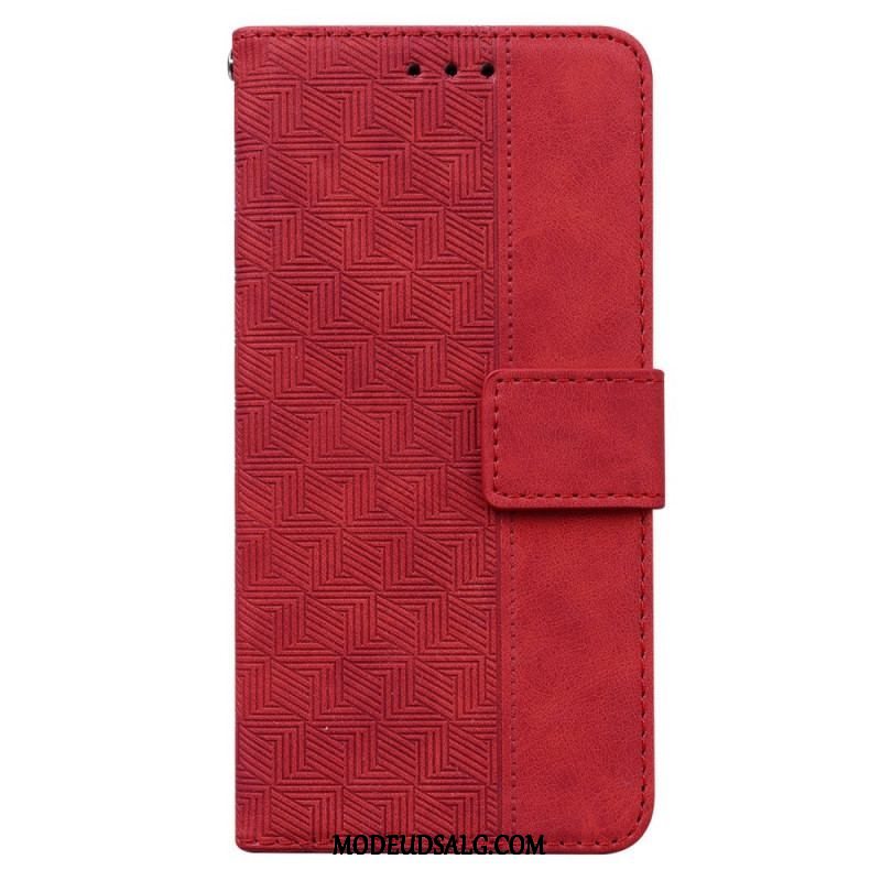 Flip Cover Samsung Galaxy A13 Med Snor Strappy Mønster