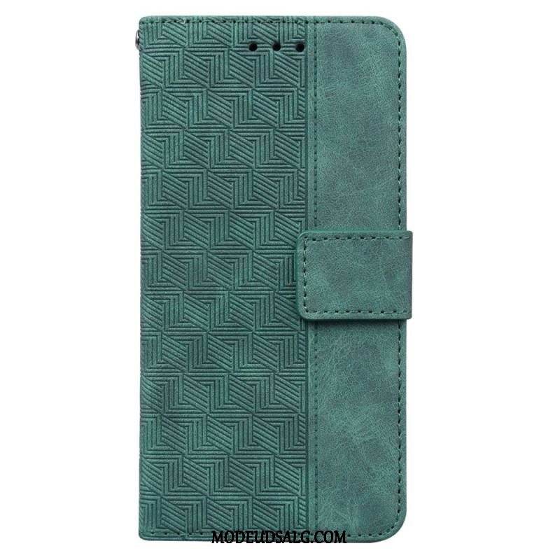 Flip Cover Samsung Galaxy A13 Med Snor Strappy Mønster