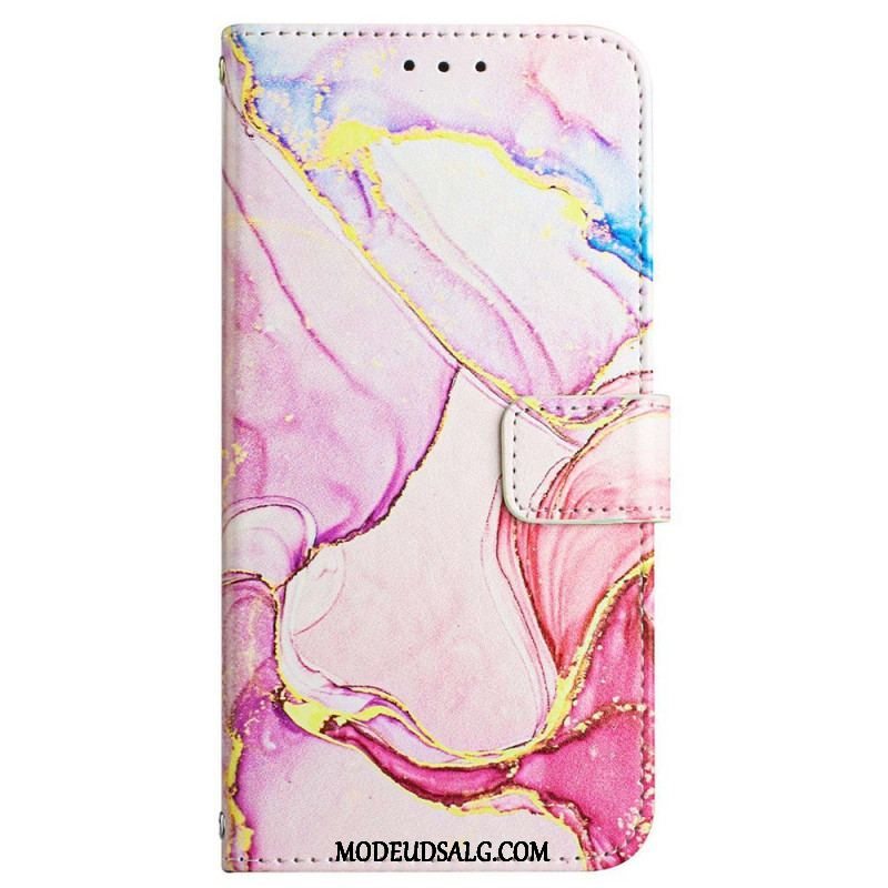 Flip Cover Samsung Galaxy A13 Med Snor Strip Marmor