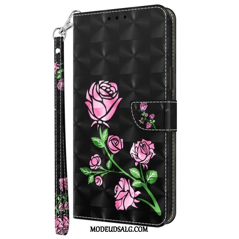 Flip Cover Samsung Galaxy A14 / A14 5G Med Snor Rem Roses