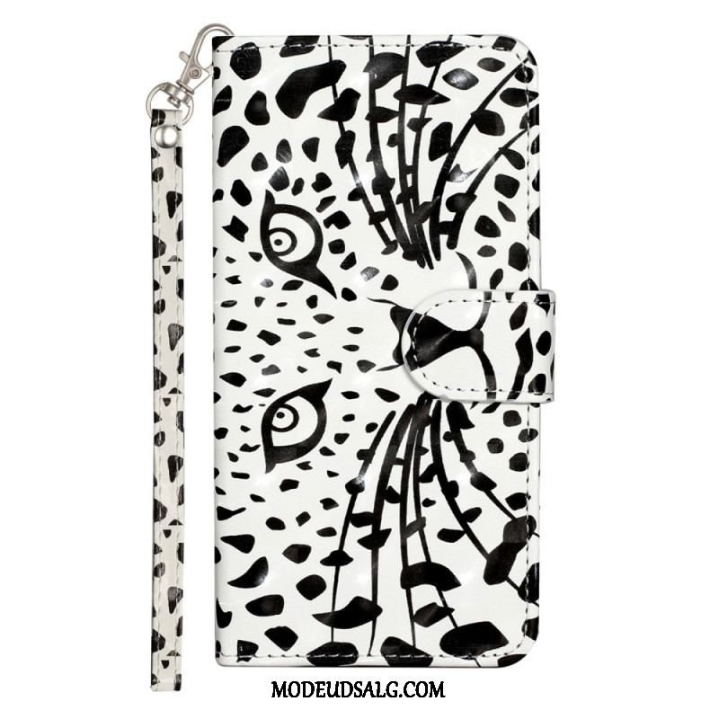 Flip Cover Samsung Galaxy A14 / A14 5G Med Snor Strappy Leopard