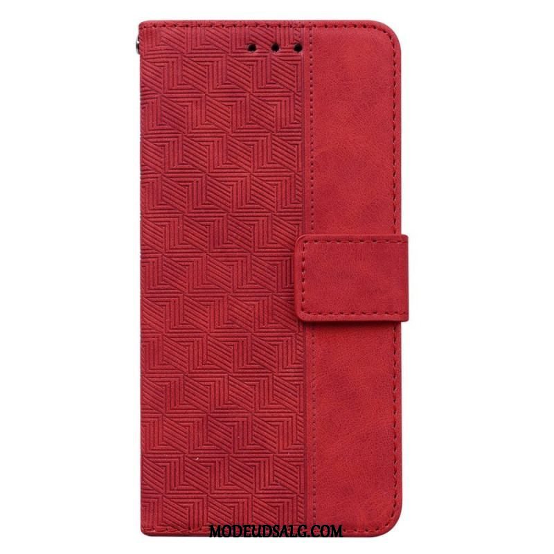 Flip Cover Samsung Galaxy A14 / A14 5G Med Snor Strappy Mønster