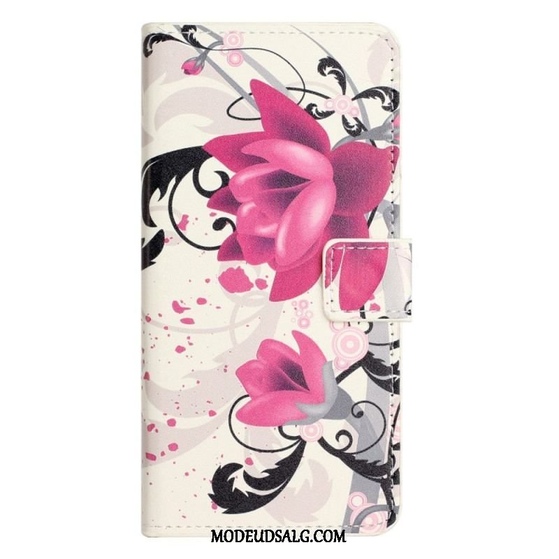 Flip Cover Samsung Galaxy A14 / A14 5G Tropiske Blomster