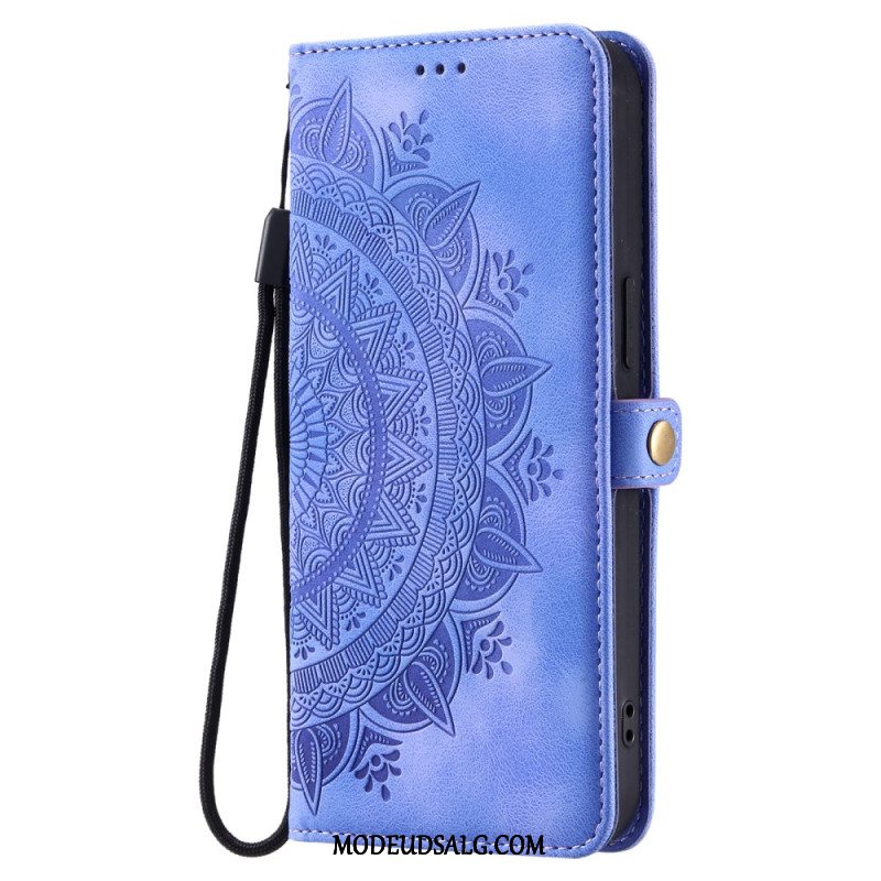 Flip Cover Samsung Galaxy A16 5g Mandala Med Ruskindseffekt Med Rem