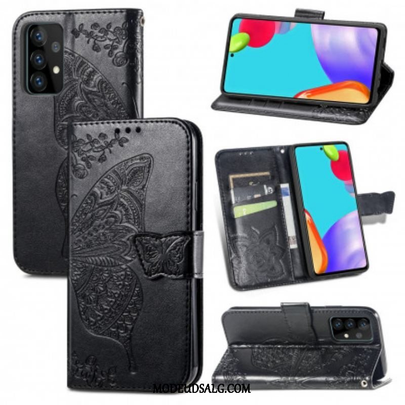 Flip Cover Samsung Galaxy A52 4G / A52 5G / A52s 5G Halve Sommerfugle