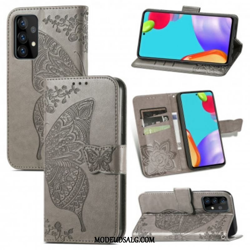 Flip Cover Samsung Galaxy A52 4G / A52 5G / A52s 5G Halve Sommerfugle