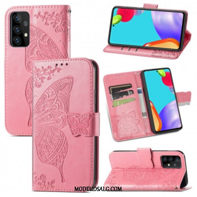 Flip Cover Samsung Galaxy A52 4G / A52 5G / A52s 5G Halve Sommerfugle