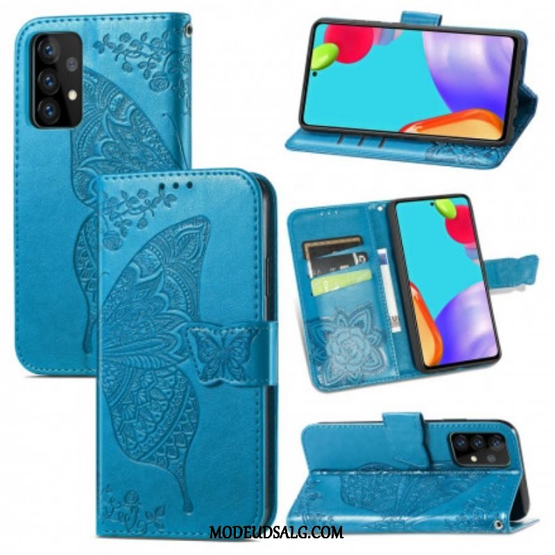 Flip Cover Samsung Galaxy A52 4G / A52 5G / A52s 5G Halve Sommerfugle