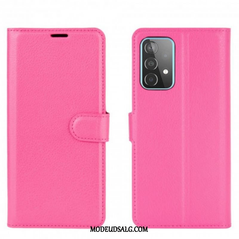 Flip Cover Samsung Galaxy A52 4G / A52 5G / A52s 5G Klassisk Litchi