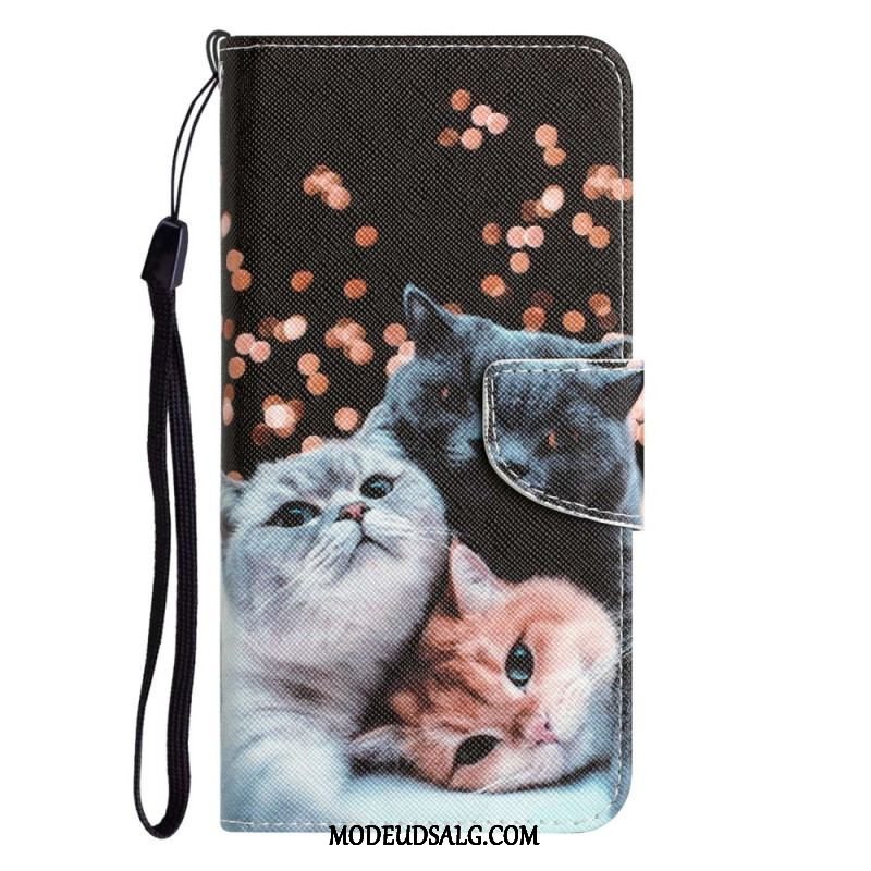 Flip Cover Samsung Galaxy A53 5G Med Snor Kun Thong Cats