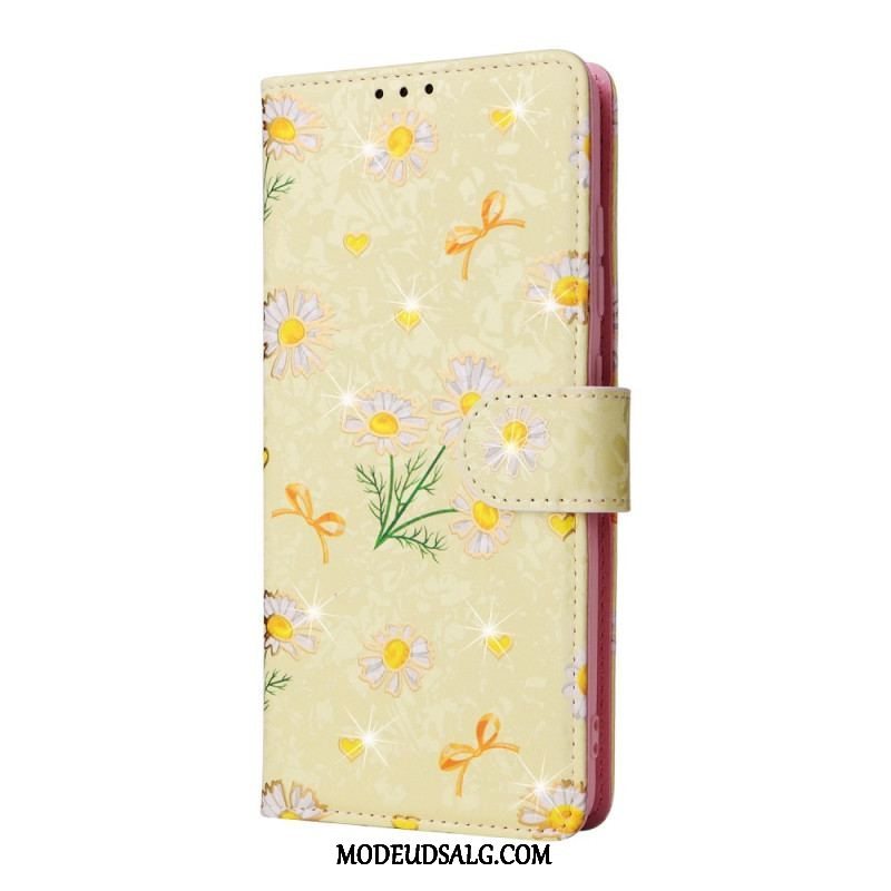 Flip Cover Samsung Galaxy A53 5G Rfid-blomster Med Snor