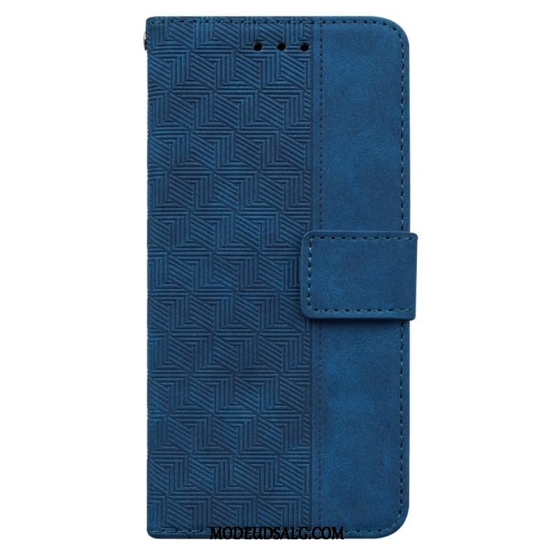 Flip Cover Samsung Galaxy A54 5G Diskrete Mønstre Og Rem