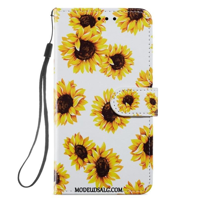 Flip Cover Samsung Galaxy A54 5G Med Snor Strappy Floral