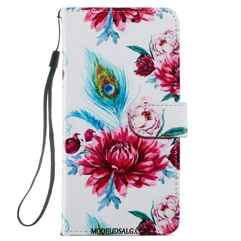 Flip Cover Samsung Galaxy A54 5G Med Snor Strappy Floral