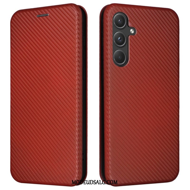 Flip Cover Samsung Galaxy A55 5g Kulfiber Tekstur