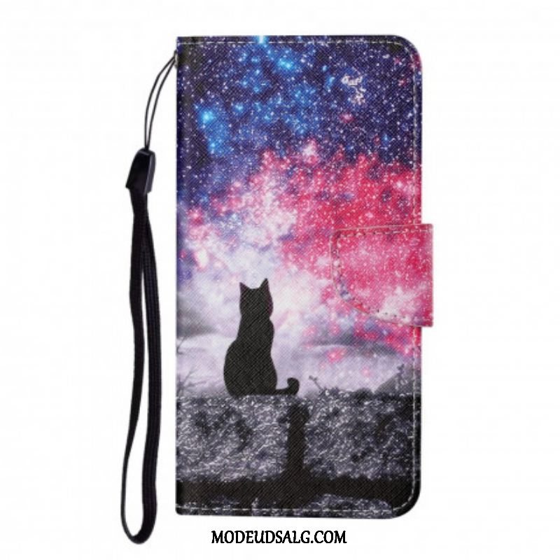 Flip Cover Samsung Galaxy M12 / A12 Kattehistorier Med Snor