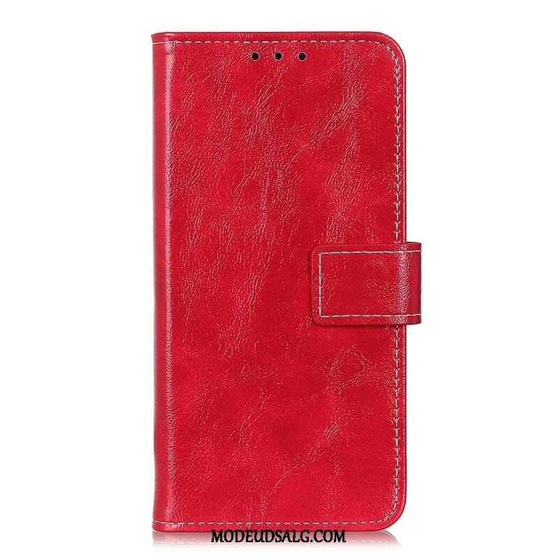 Flip Cover Samsung Galaxy M12 / A12 Skinnende Og Blottede Sømme