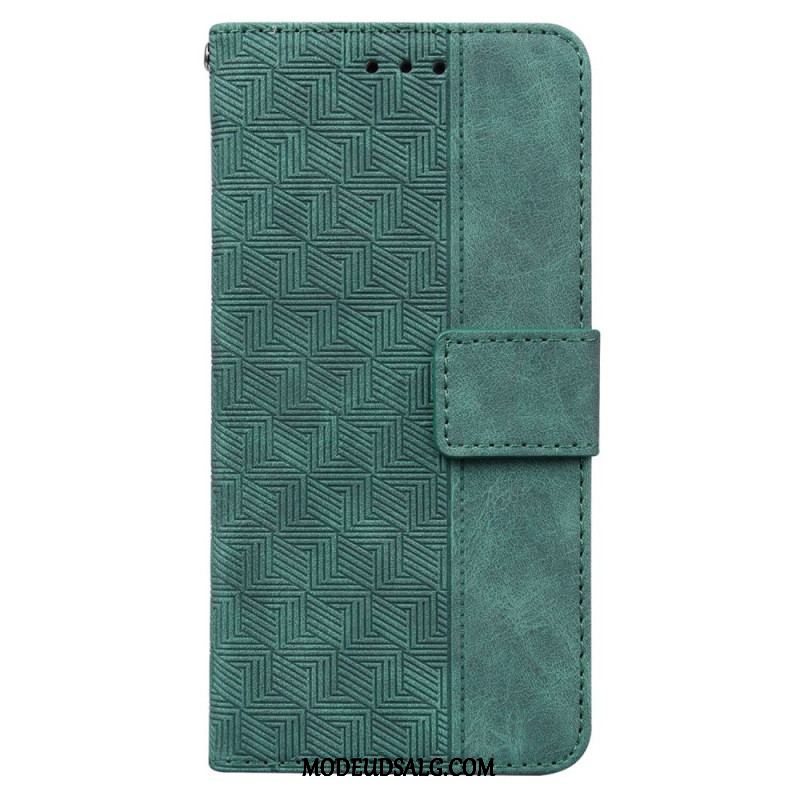 Flip Cover Samsung Galaxy M13 Med Snor Strappy Mønster