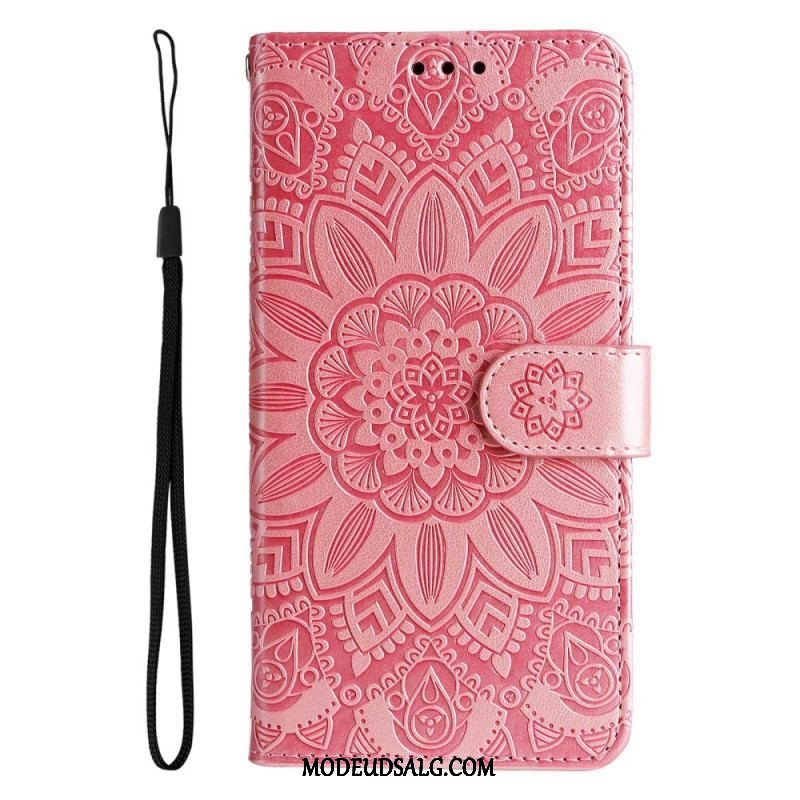 Flip Cover Samsung Galaxy M13 Med Snor Strappy Solsikke