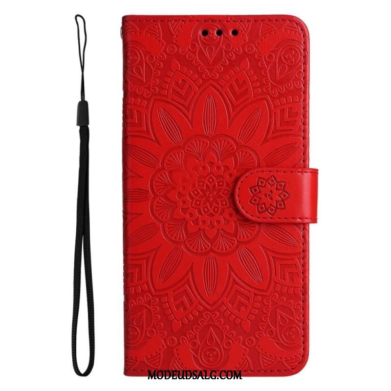 Flip Cover Samsung Galaxy M13 Med Snor Strappy Solsikke