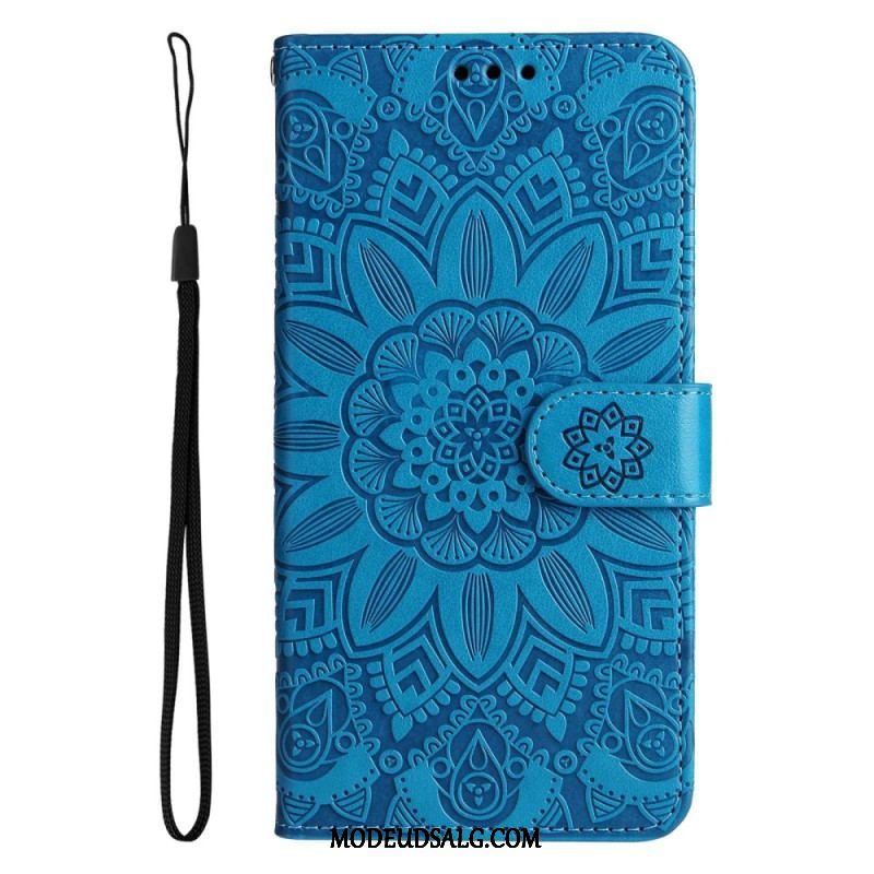 Flip Cover Samsung Galaxy M13 Med Snor Strappy Solsikke