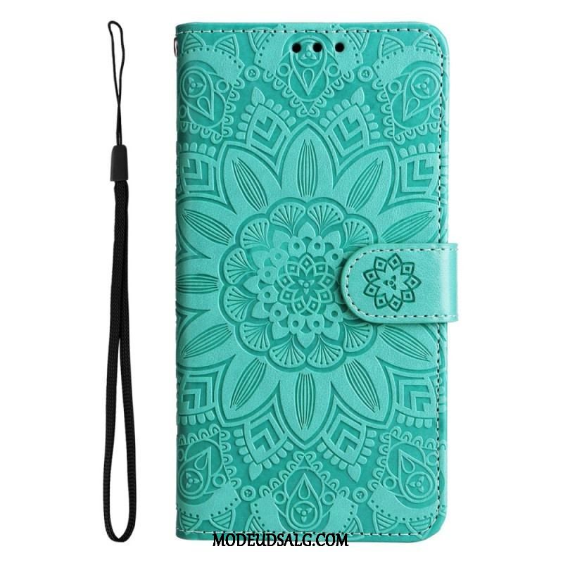 Flip Cover Samsung Galaxy M13 Med Snor Strappy Solsikke