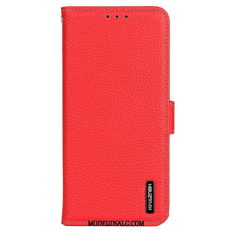 Flip Cover Samsung Galaxy M23 5G Khazneh Ægte Litchi-læder