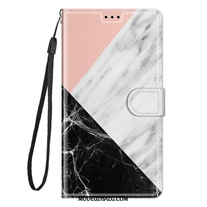 Flip Cover Samsung Galaxy M23 5G Marmor Og Snor