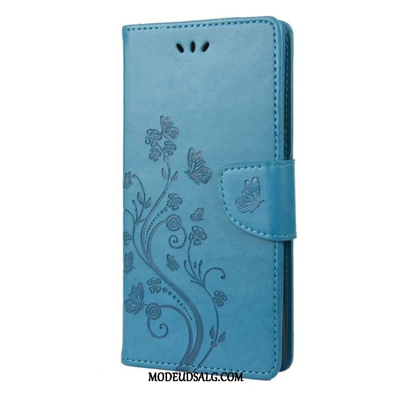 Flip Cover Samsung Galaxy M23 5G Sommerfugle Og Blomster