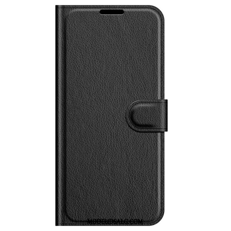 Flip Cover Samsung Galaxy M32 Klassisk Litchi-lædereffekt