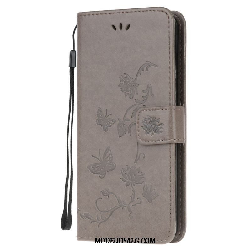 Flip Cover Samsung Galaxy M32 Med Snor Rem Blomster