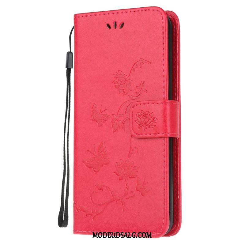 Flip Cover Samsung Galaxy M32 Med Snor Rem Blomster