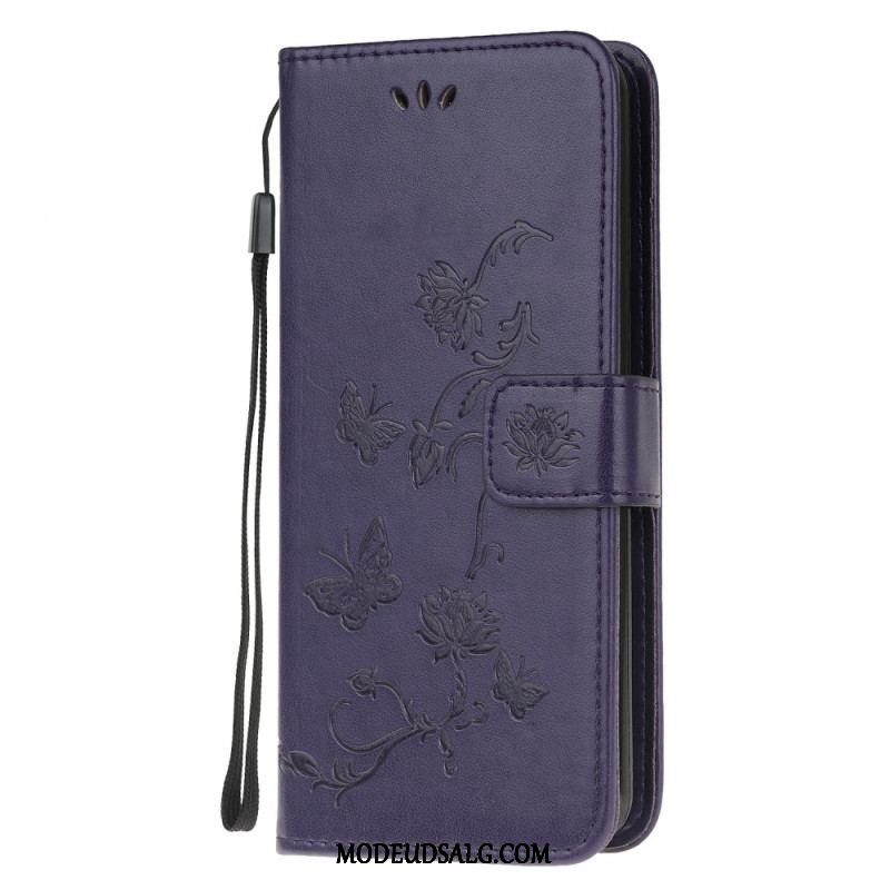 Flip Cover Samsung Galaxy M32 Med Snor Rem Blomster