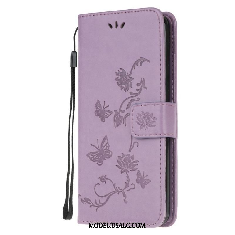 Flip Cover Samsung Galaxy M32 Med Snor Rem Blomster