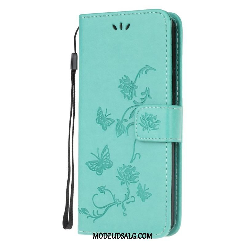 Flip Cover Samsung Galaxy M32 Med Snor Rem Blomster