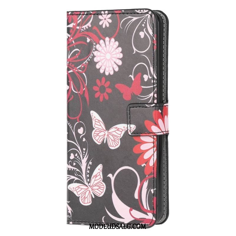 Flip Cover Samsung Galaxy M53 5G Farverige Sommerfugle