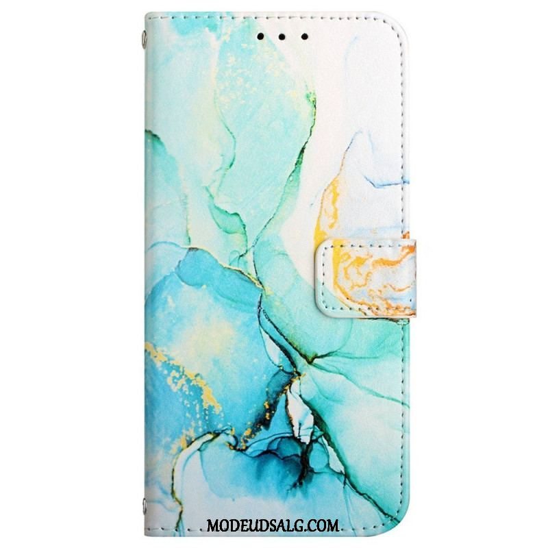 Flip Cover Samsung Galaxy M53 5G Marmor Med Snor