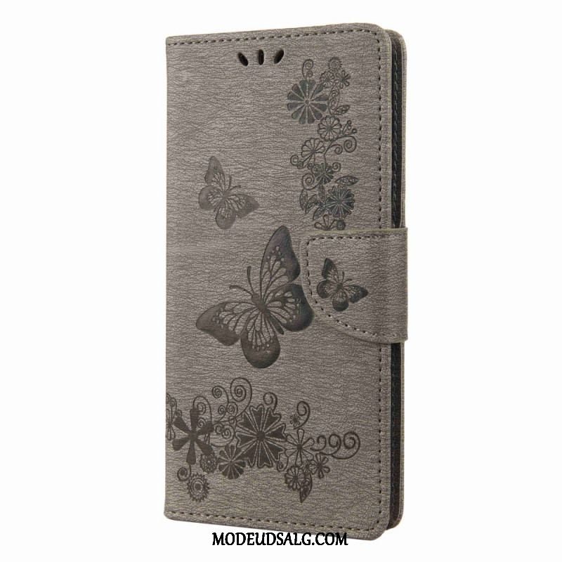 Flip Cover Samsung Galaxy M53 5G Med Snor Strappy Butterflies Design