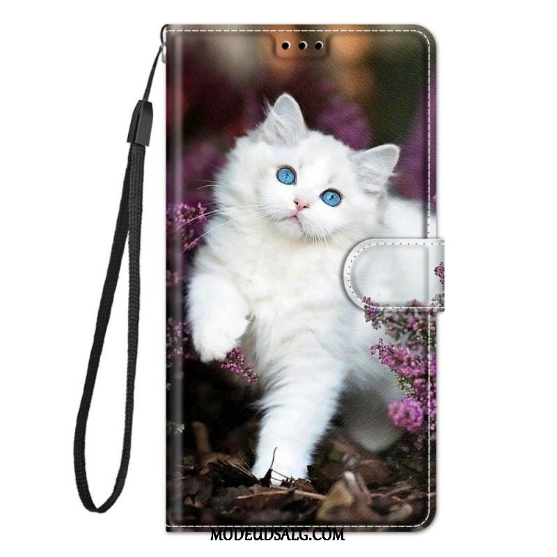 Flip Cover Samsung Galaxy M53 5G Med Snor Thong Cat Fan