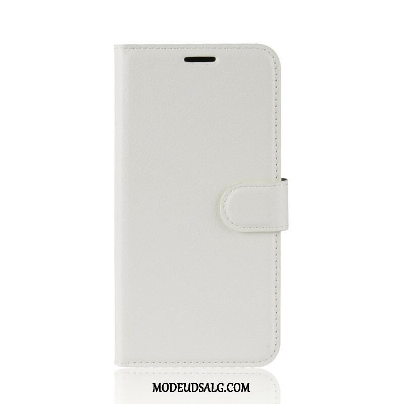 Flip Cover Samsung Galaxy S20 Plus / S20 Plus 5G Klassisk Litchi Imiteret Læder