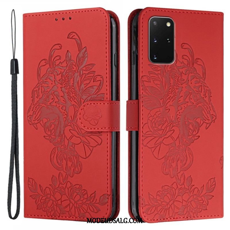 Flip Cover Samsung Galaxy S20 Plus / S20 Plus 5G Med Snor Barok Strappy Tiger