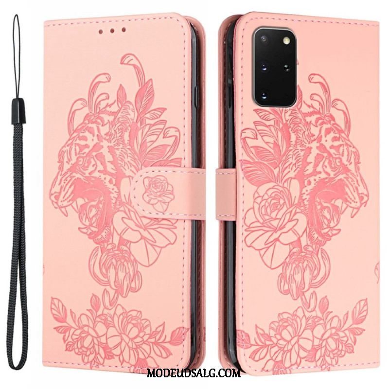 Flip Cover Samsung Galaxy S20 Plus / S20 Plus 5G Med Snor Barok Strappy Tiger