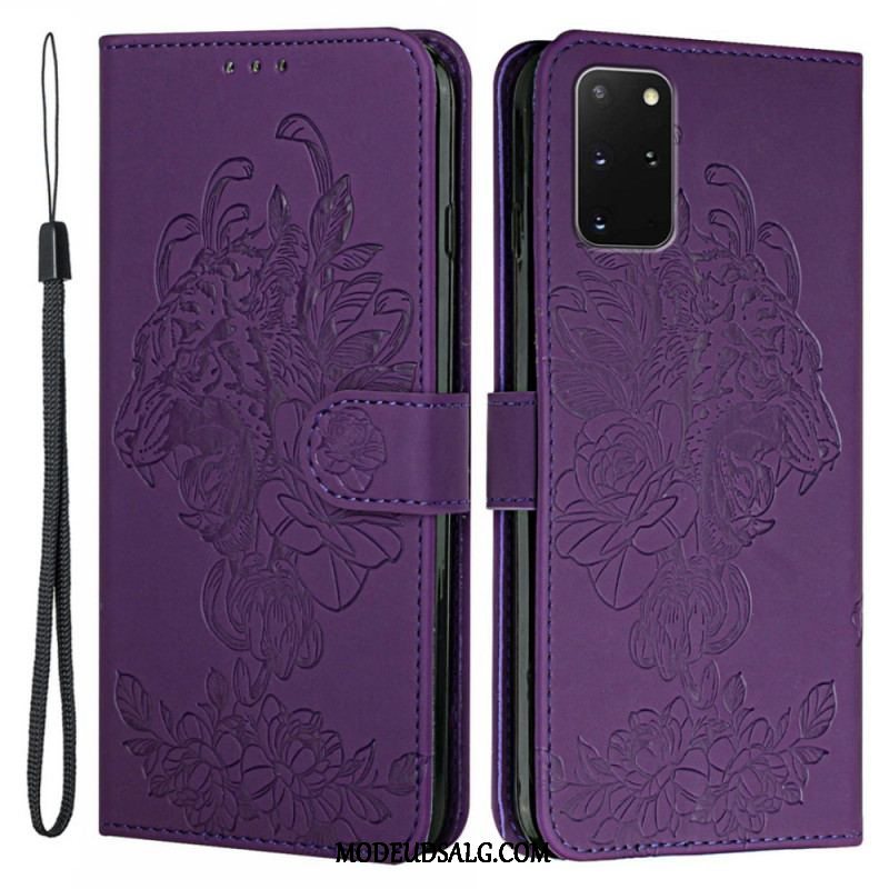 Flip Cover Samsung Galaxy S20 Plus / S20 Plus 5G Med Snor Barok Strappy Tiger